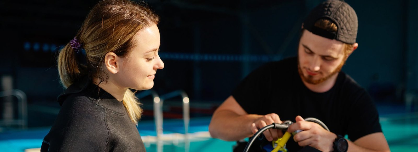 Divemaster course training showing responsibility for equipment, safety checks, and dive preparation