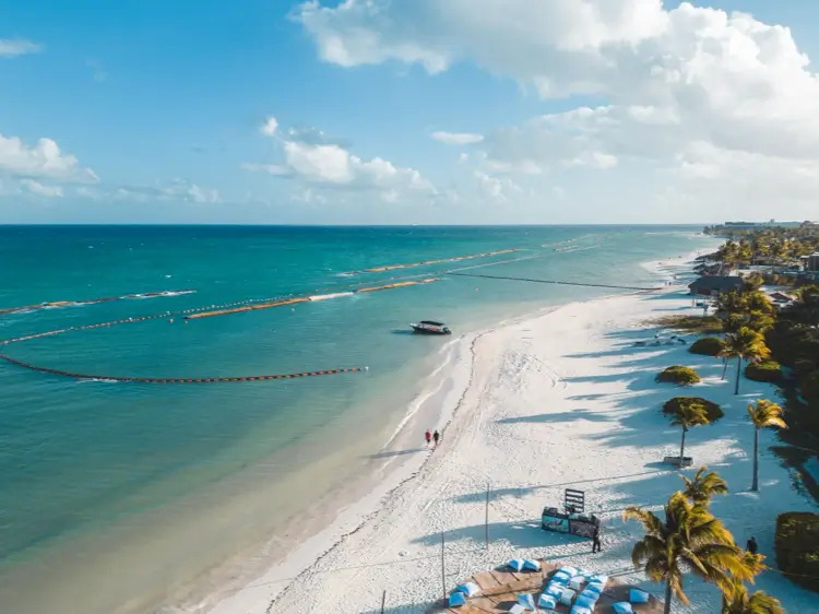 The Caribbean beach in Playa del Carmen