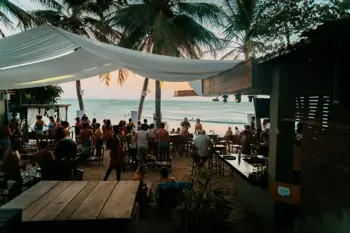 Friends enjoying an evening together in Playa del Carmen