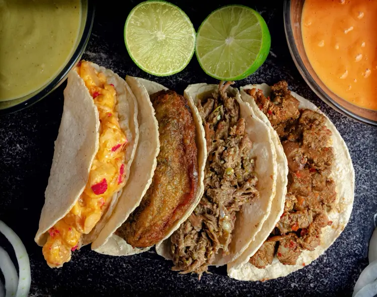 Tacos representing the food scene in Playa del Carmen